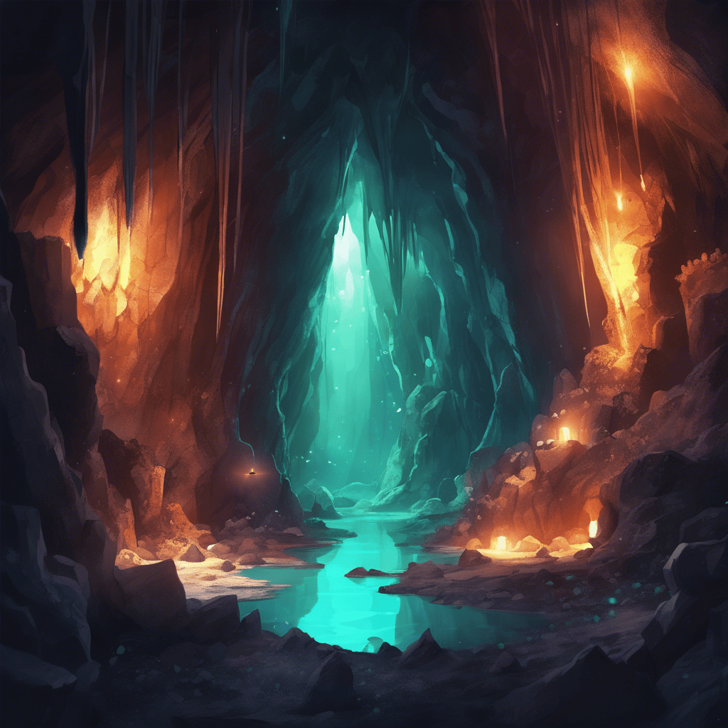 AI Artwork Generated by DreamStudio - Mysterious Underground Cave, shared on the LaPrompt marketplace.