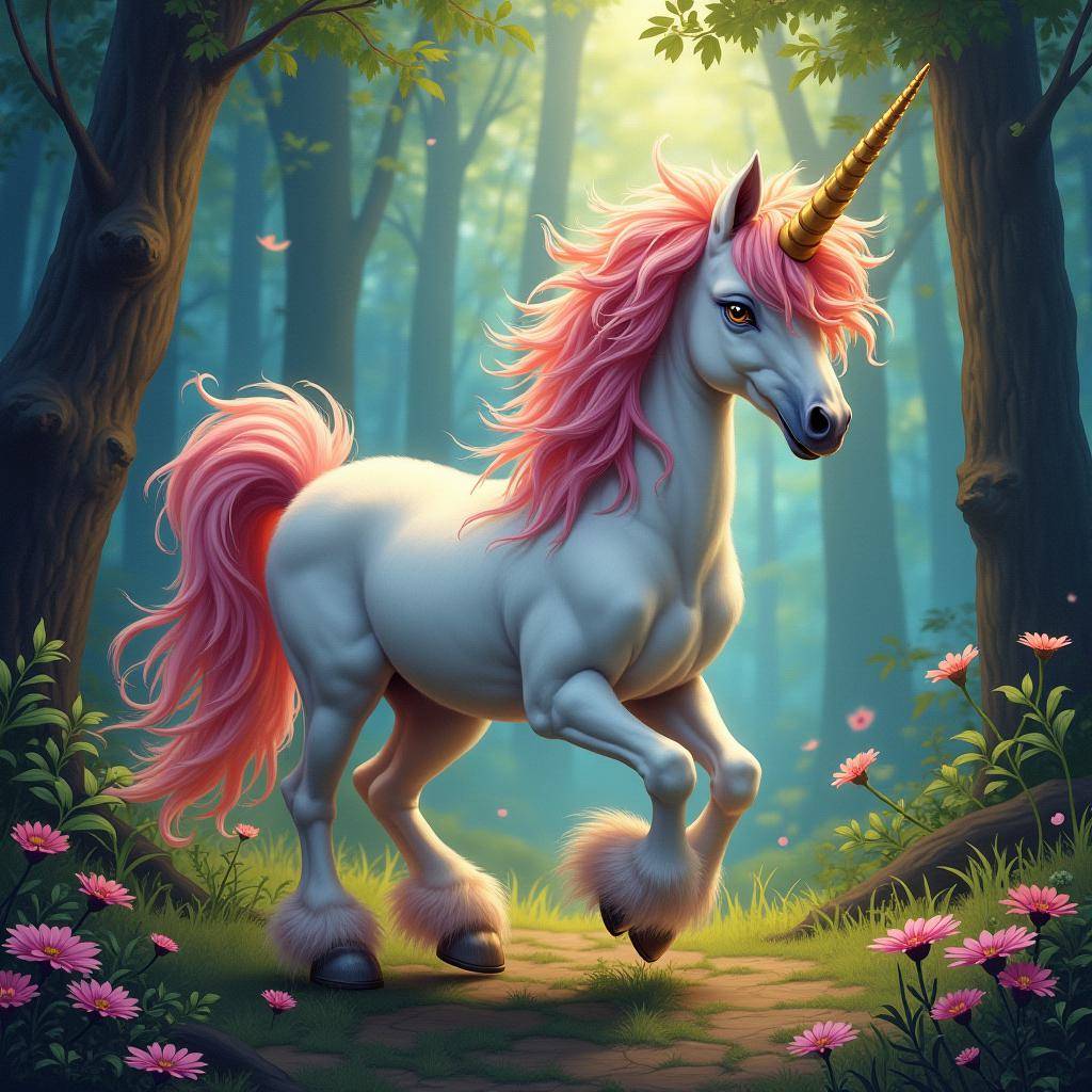 AI Generated by FLUX.1 image - Whimsically Vibrant Unicorn, shared on the LaPrompt marketplace.