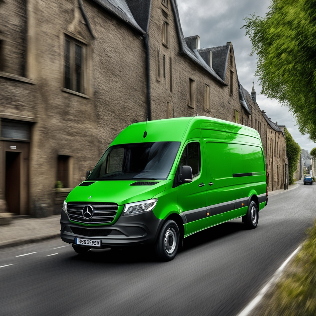 AI Generated by DeepAI - Mercedes Sprinter in Green, shared on the LaPrompt marketplace.