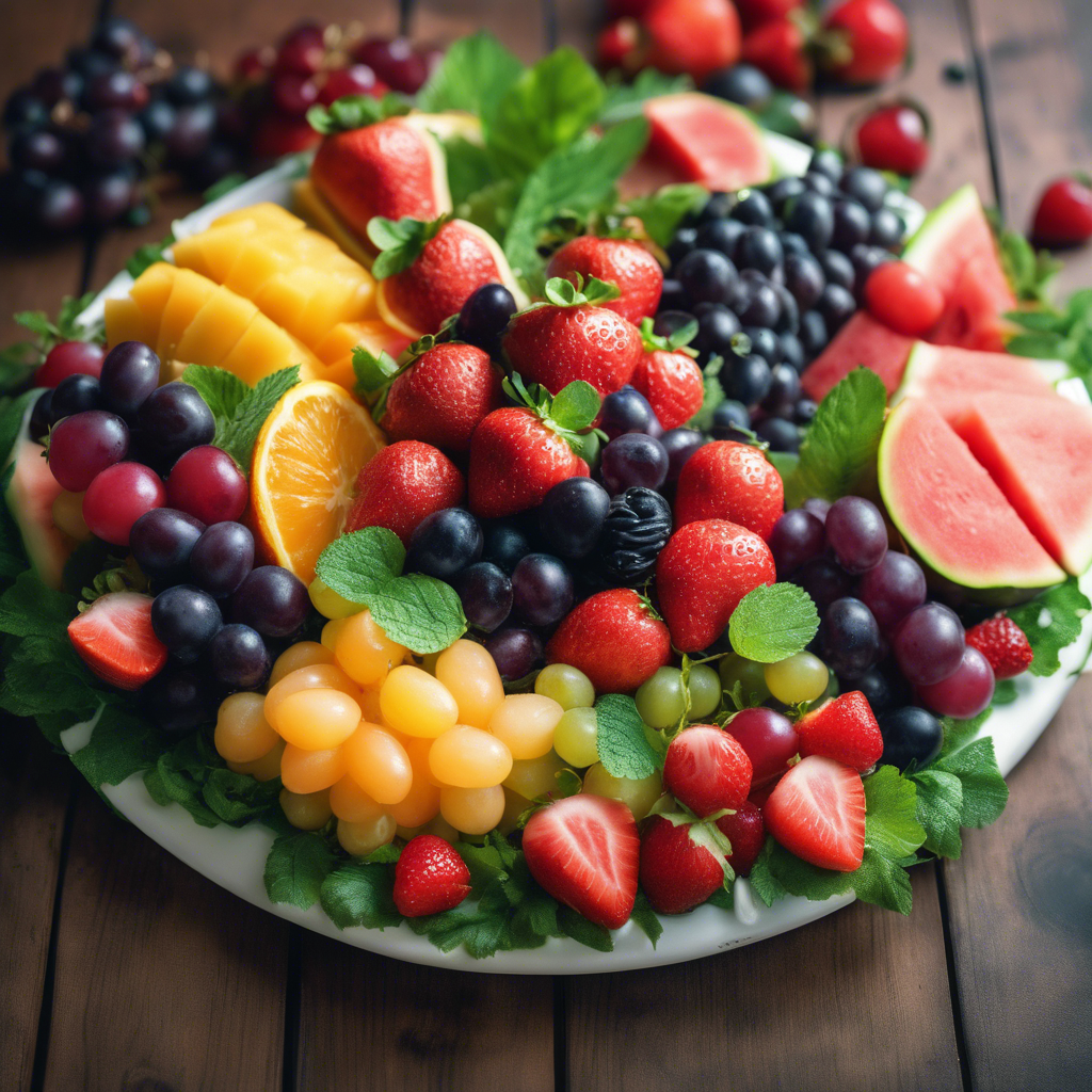 AI Artwork Generated by DreamStudio - Assorted Fruit Platter, shared on the LaPrompt marketplace.