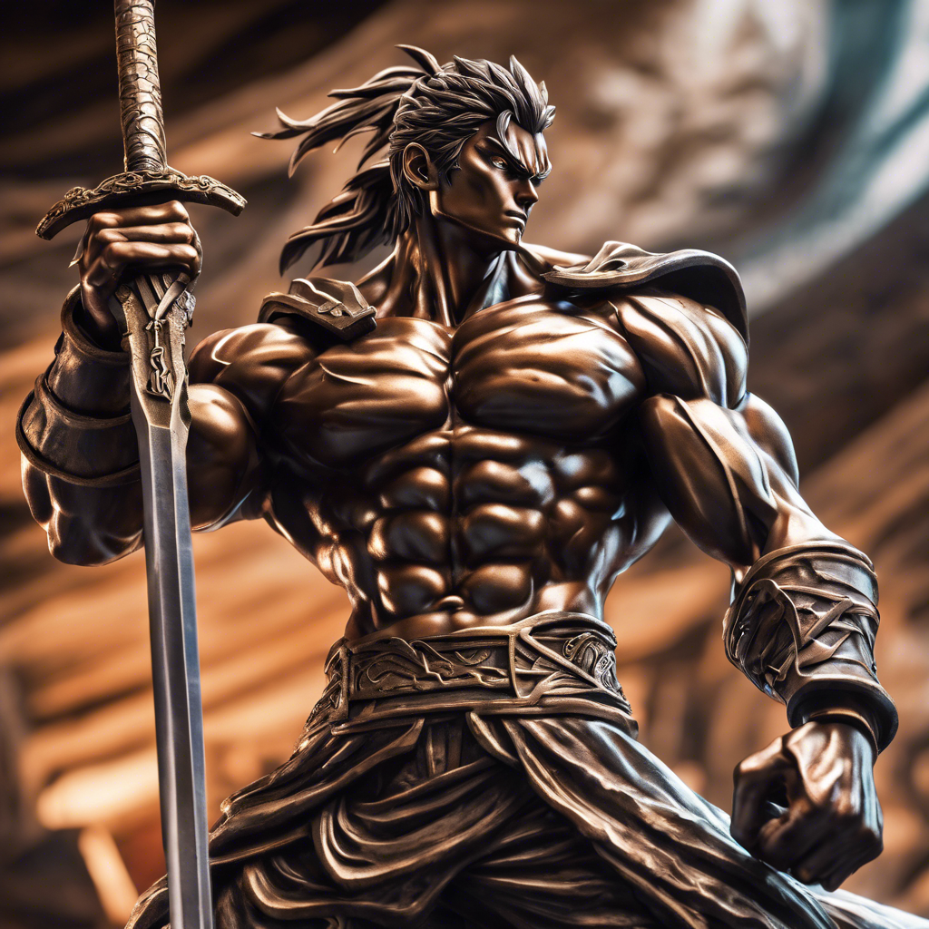 AI Artwork Generated by DreamStudio - Bronze Statue of a Powerful Warrior, shared on the LaPrompt marketplace.