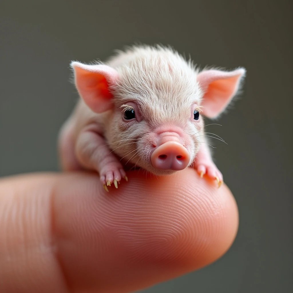 AI Generated by FLUX.1 image - Tiny Baby Pig, shared on the LaPrompt marketplace.