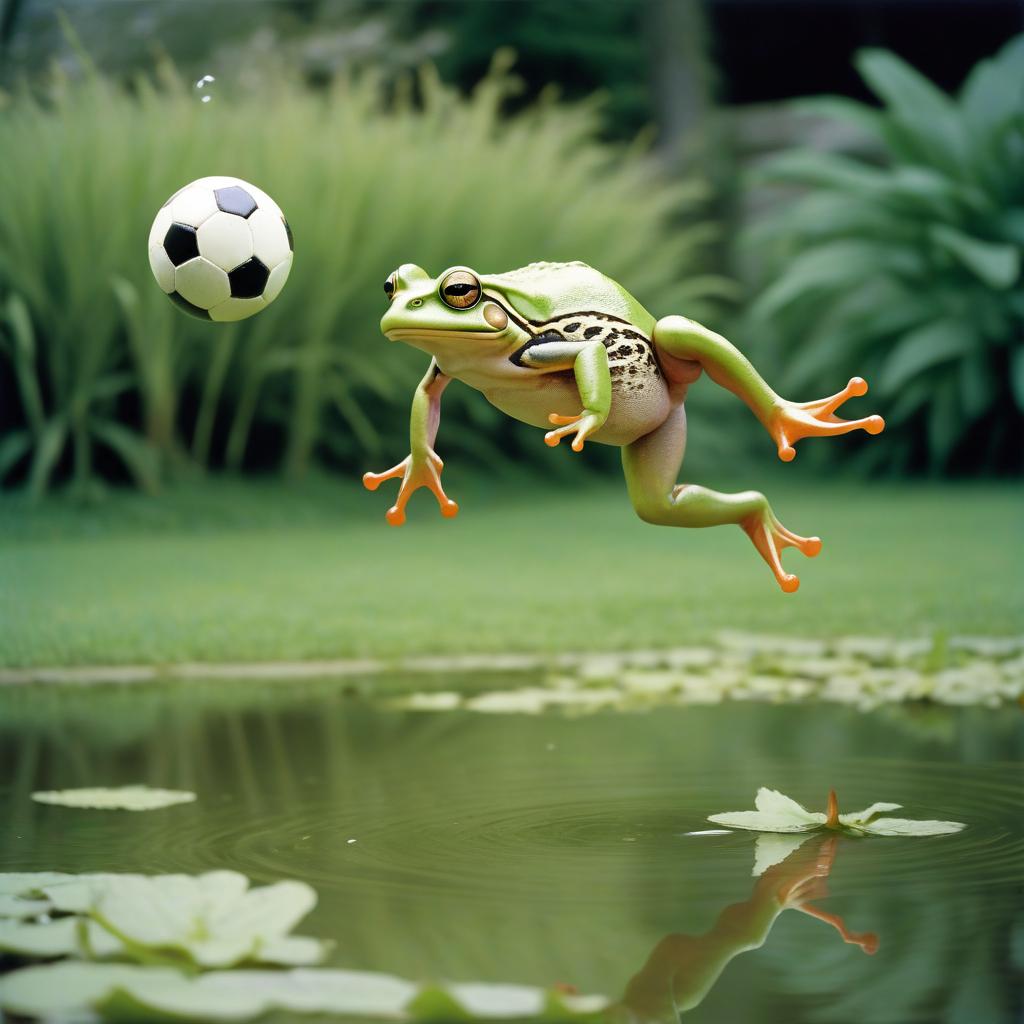 AI Generated by FREEPIK - Playful Frog with Soccer Ball, shared on the LaPrompt marketplace.