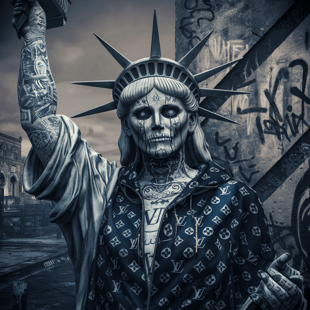 AI Generated by Ideogram - Punk of Statue of Liberty, shared on the LaPrompt marketplace.