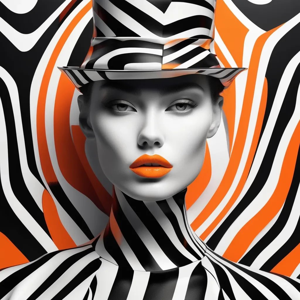 AI Generated by Pixlr - Woman with Vibrant Stripes, shared on the LaPrompt marketplace.