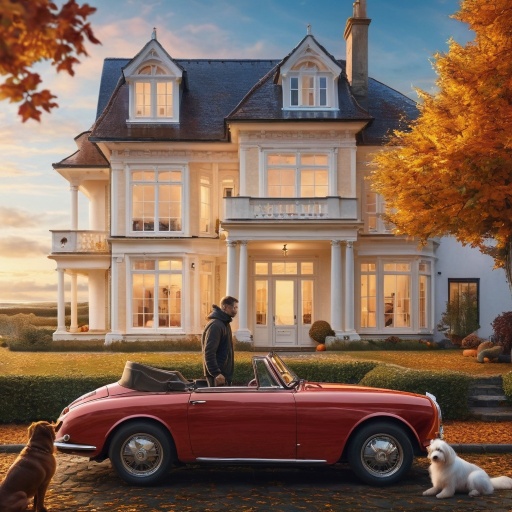 AI Generated by PromeAI Pro - Dream House with Nice Car, shared on the LaPrompt marketplace.