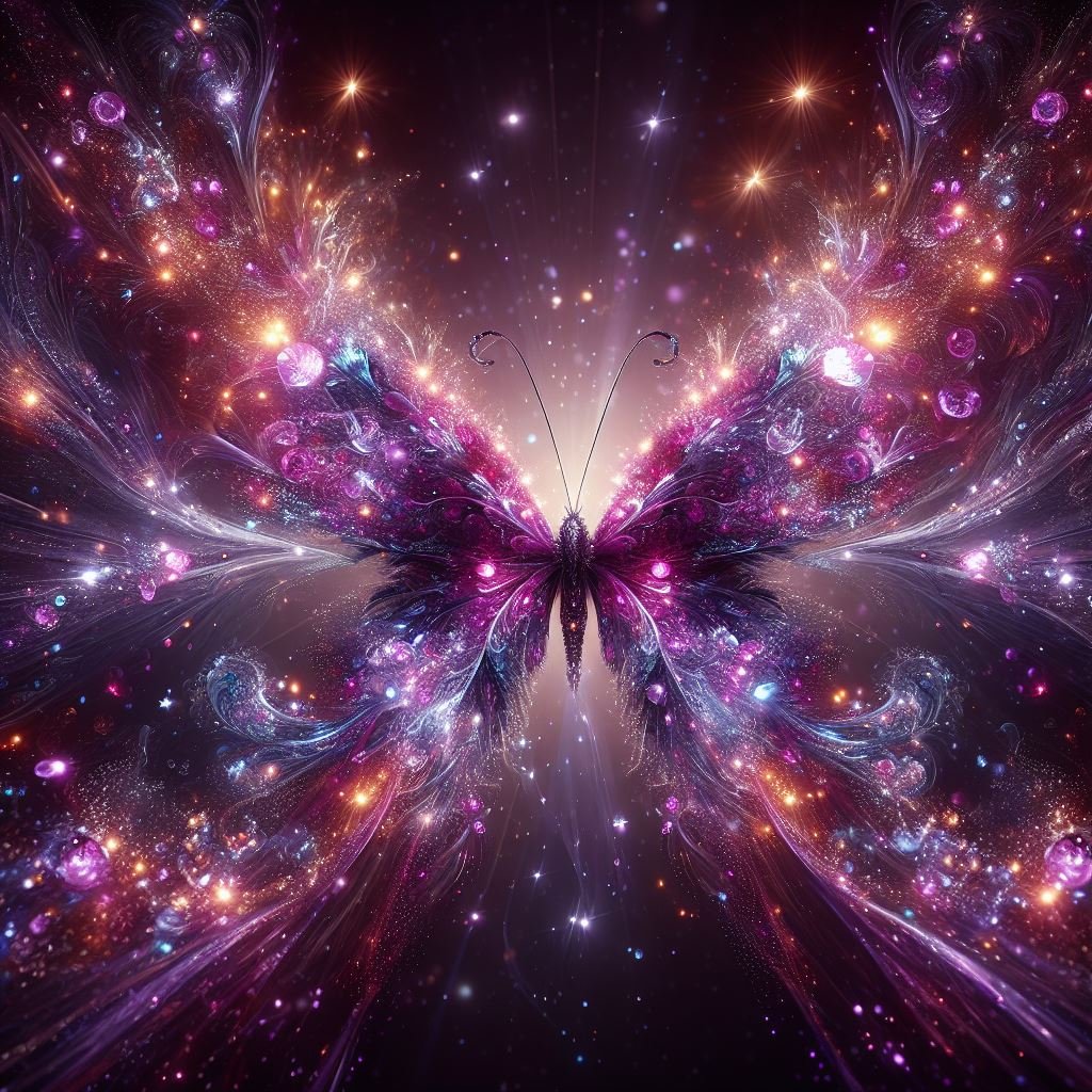 AI Artwork Generated by DALL·E 3 - Glowing Butterfly