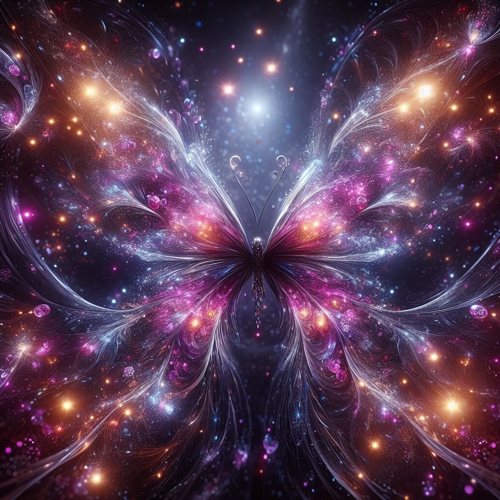 AI Artwork Generated by DALL·E 3 - Glowing Butterfly