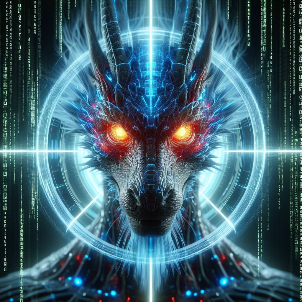 AI Artwork Generated by DALL·E 3 - Matrix Dragon