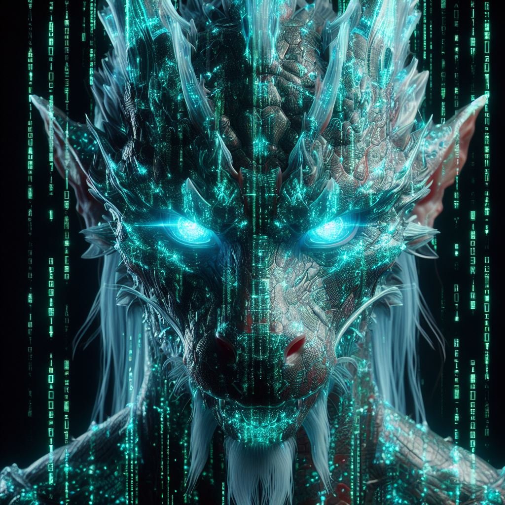 AI Artwork Generated by DALL·E 3 - Matrix Dragon