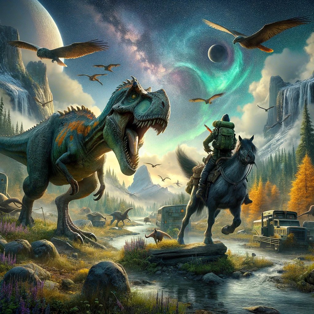 AI Artwork Generated by DALL·E 3 - Dinosaurs World