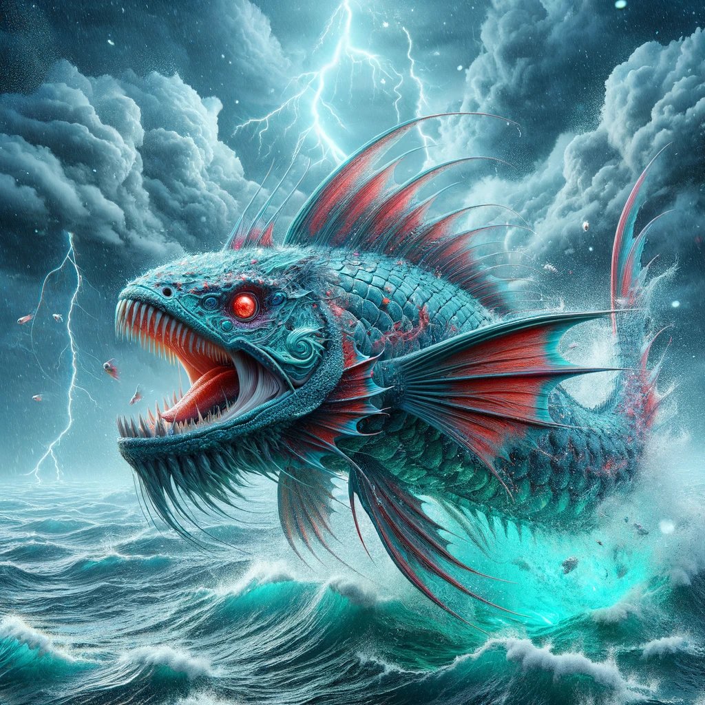 AI Artwork Generated by DALL·E 3 - Unique Fish Monster