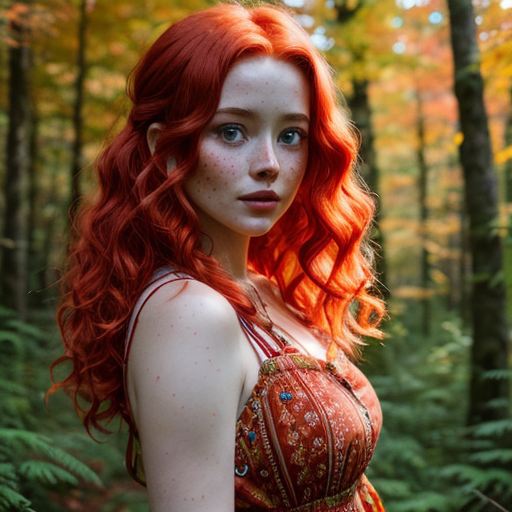 AI Artwork Generated by Dezgo - Red Haired Girl