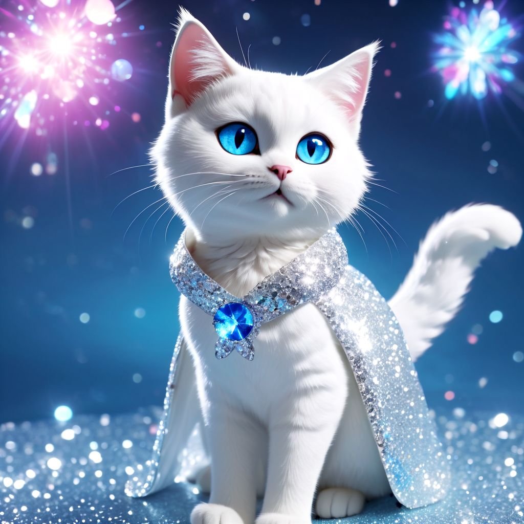 AI Artwork Generated by IMG2GO - Cartoon White Cat