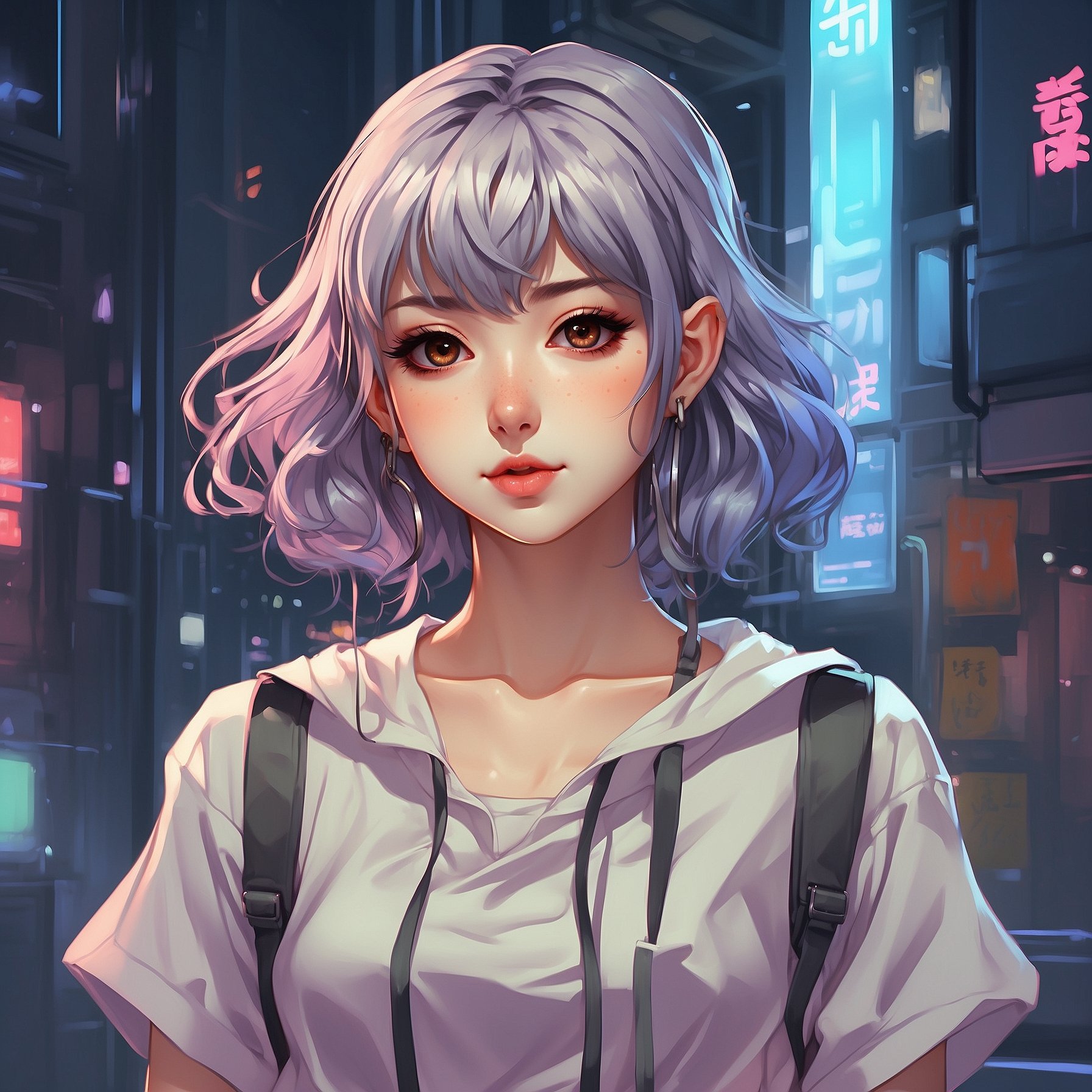 AI Artwork Generated by Leonardo AI - Anime Girl In the City