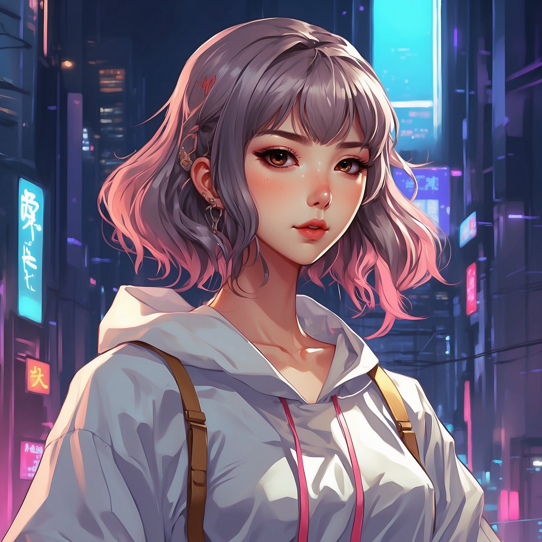 AI Artwork Generated by Leonardo AI - Anime Girl In the City