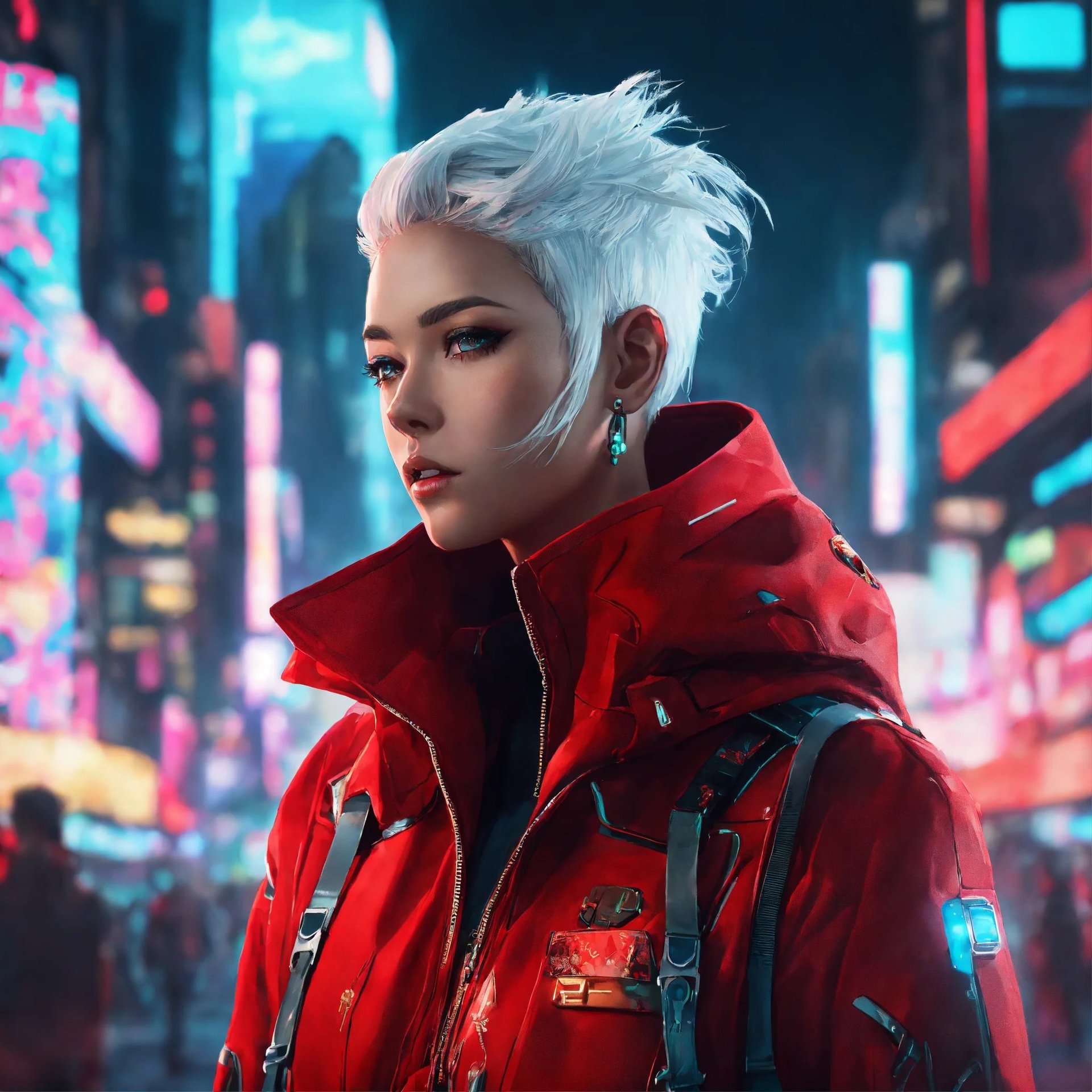 AI Artwork Generated by Lexica - Cyberpunk Style People