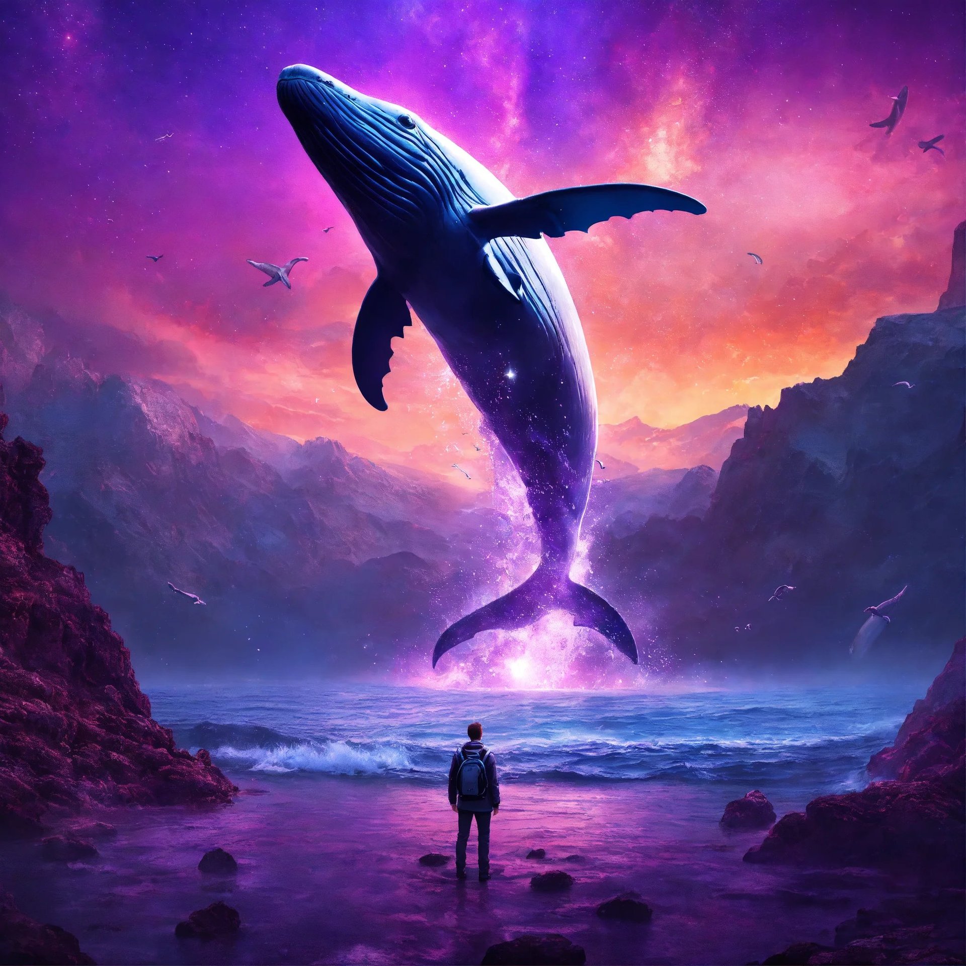 AI Artwork Generated by Lexica - Magnificent Whale