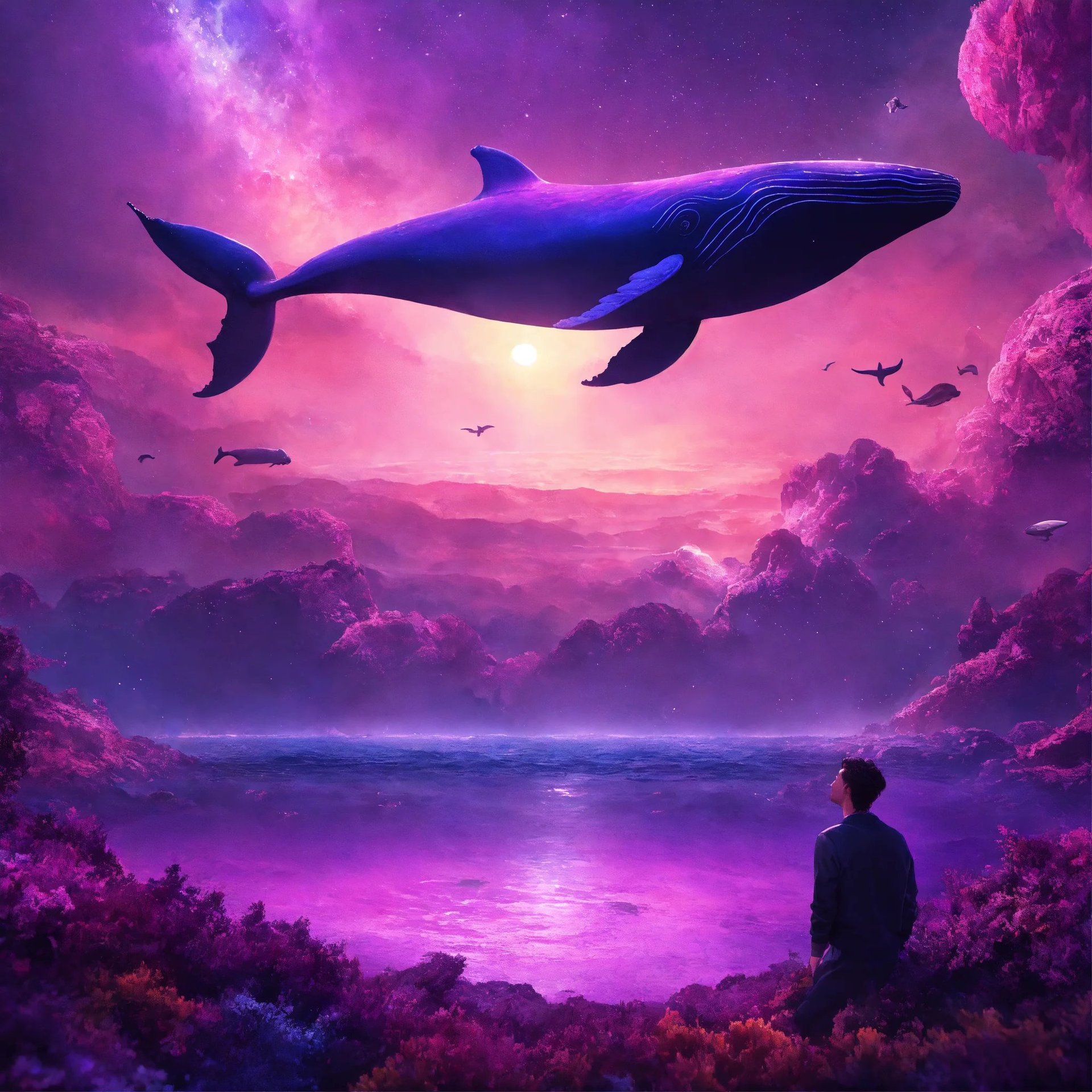 AI Artwork Generated by Lexica - Magnificent Whale