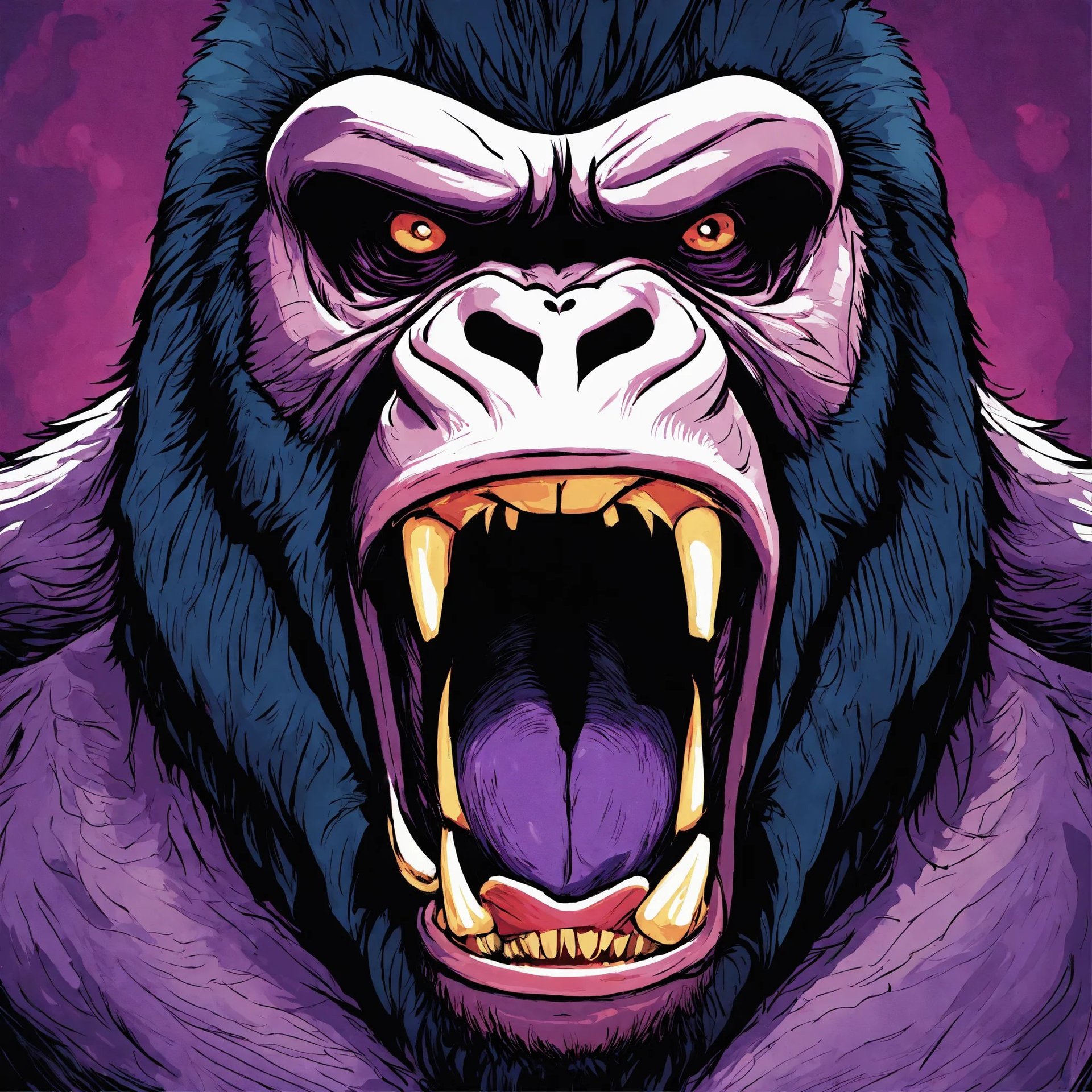 AI Artwork Generated by Lexica - Purple Gorilla, shared on the LaPrompt marketplace.