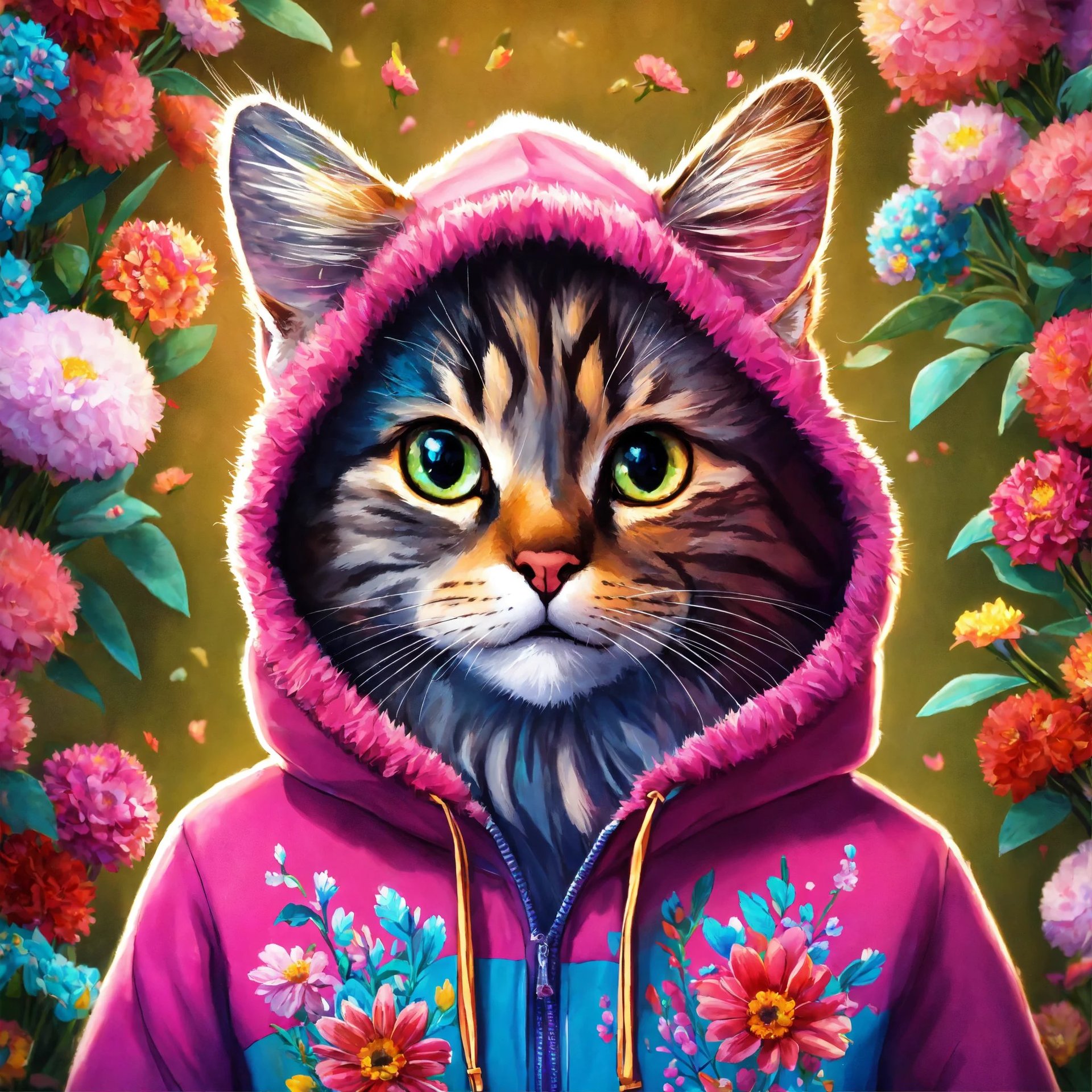 AI Artwork Generated by Lexica - Cat in a Sweatshirt