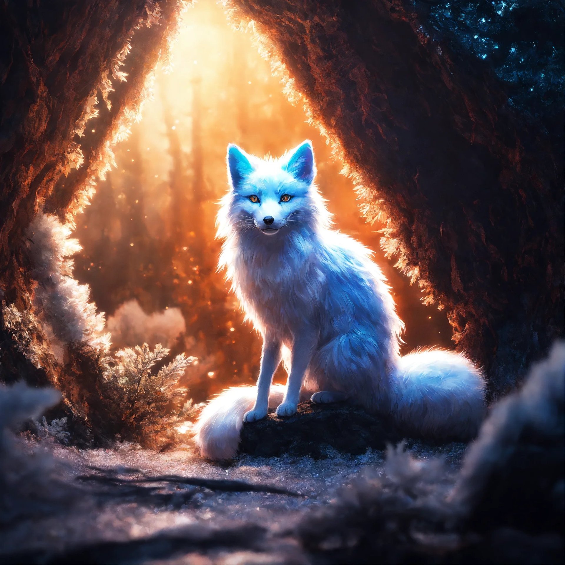 AI Artwork Generated by Lexica - Cute White Fox