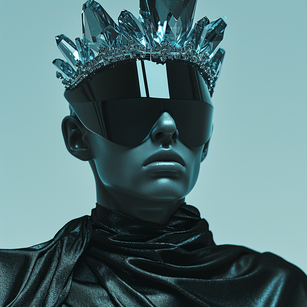 AI Artwork Generated by Midjourney - Male Model Wearing a Crown