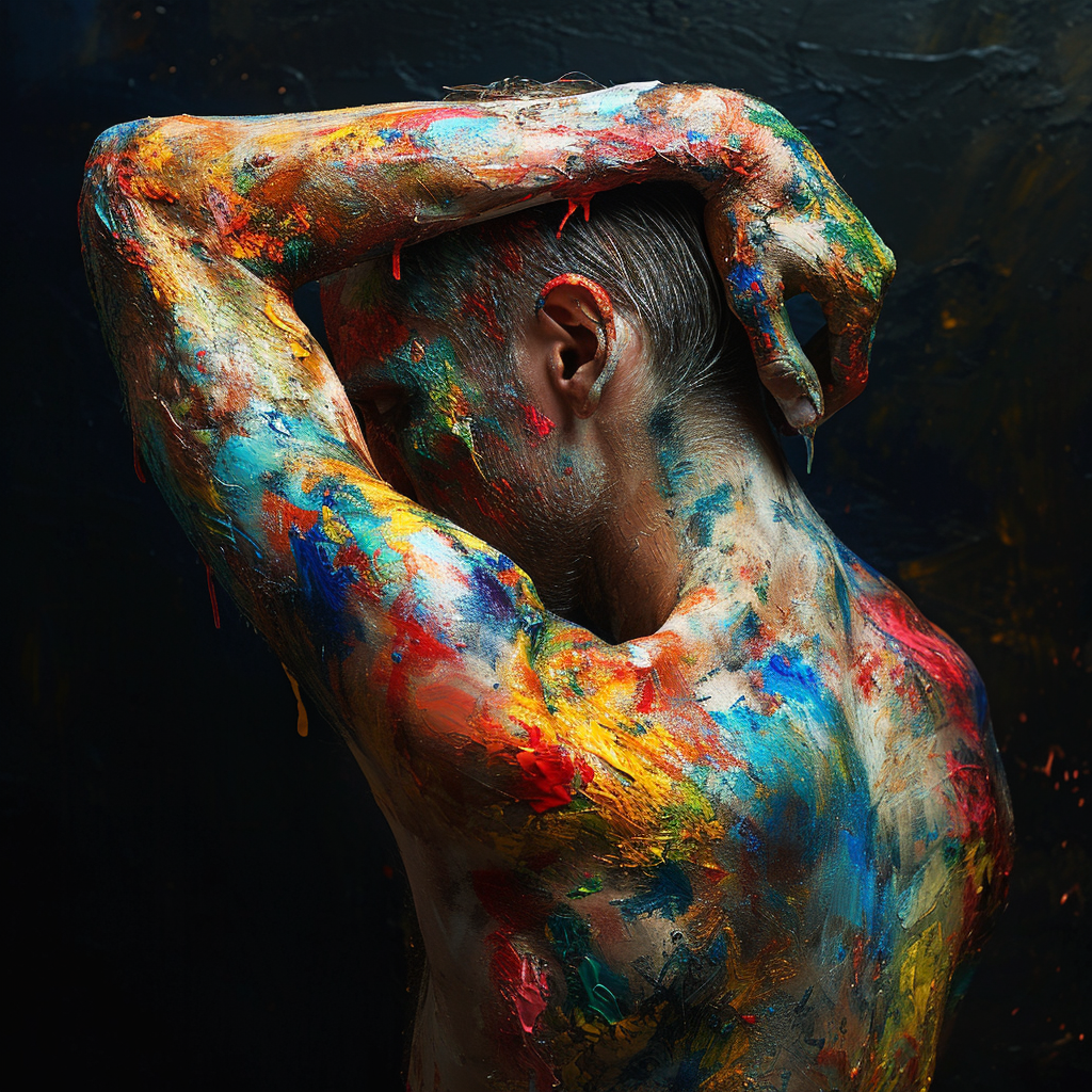 AI Artwork Generated by Midjourney - Man's Back Photo, shared on the LaPrompt marketplace.