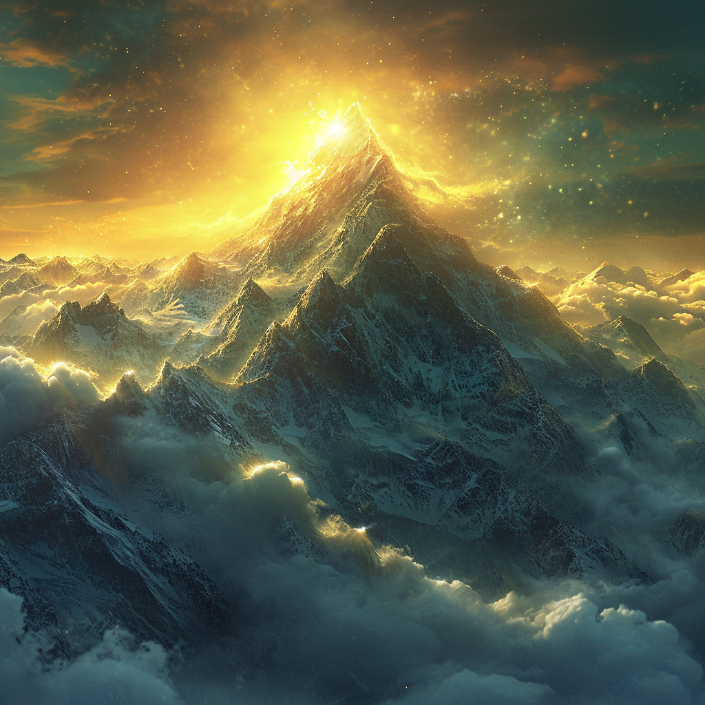 AI Artwork Generated by Midjourney - Mountains In Snow