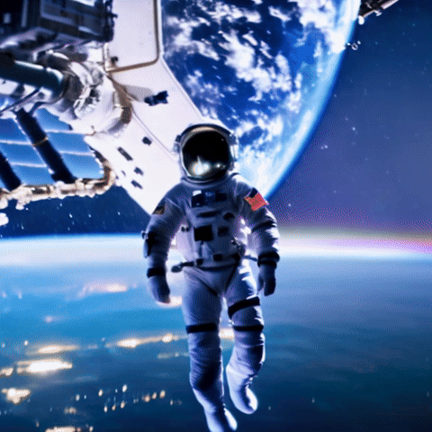 AI Video Generated by Pika - Astronaut in Space, shared on the LaPrompt marketplace.