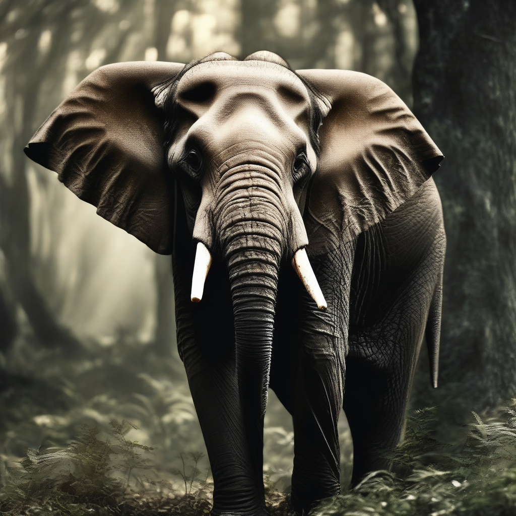 AI Artwork Generated by ChatNBX - Elephant in the Forest, shared on the LaPrompt marketplace.