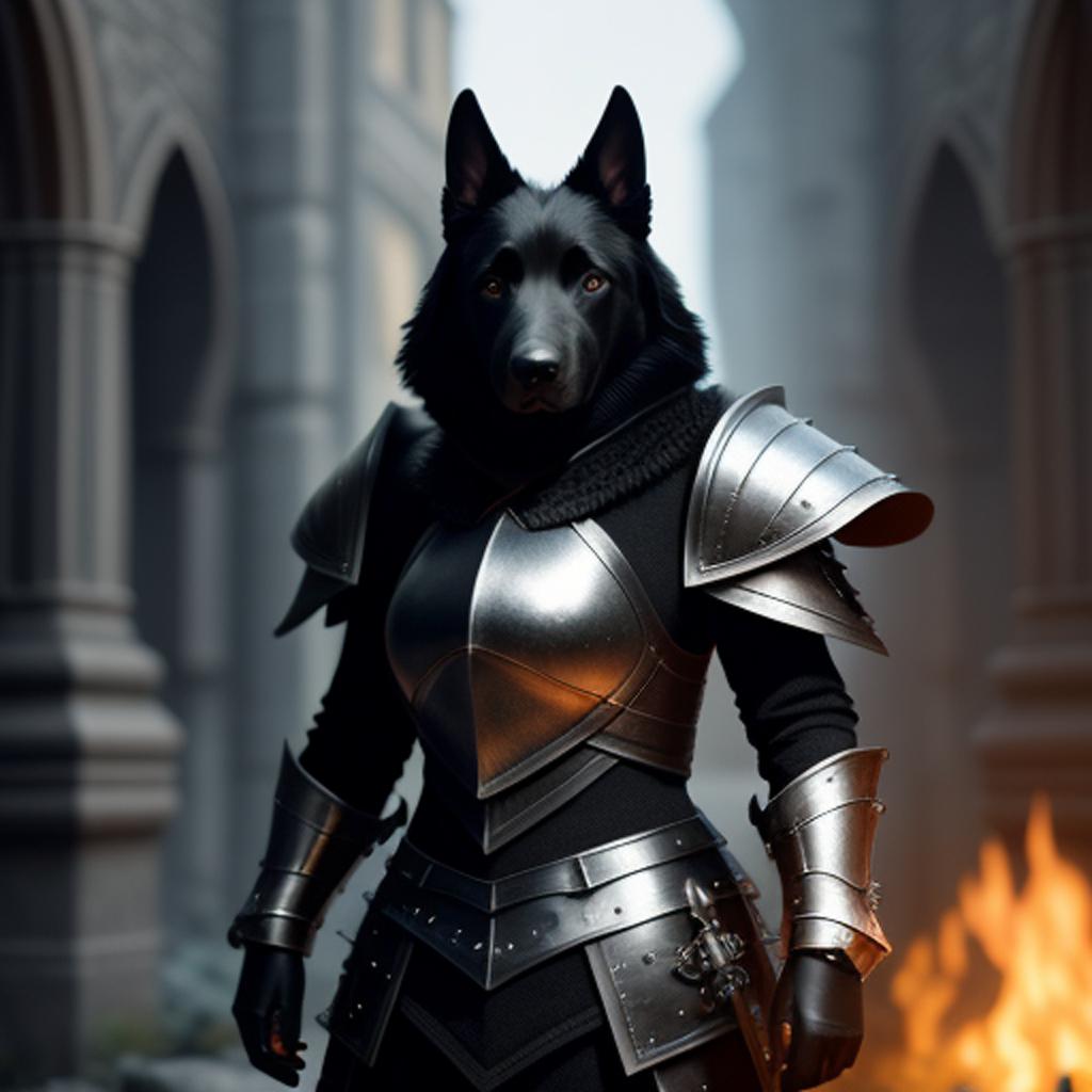 AI Artwork Generated by Picsart - Hypomorphic Dog in Armor, shared on the LaPrompt marketplace.