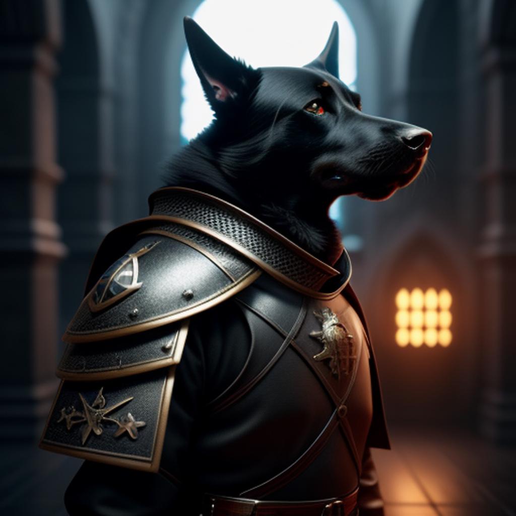 AI Artwork Generated by Picsart - Hypomorphic Dog in Armor