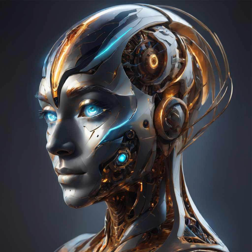 AI Artwork Generated by Playground AI - Futuristic AI Face, shared on the LaPrompt marketplace.