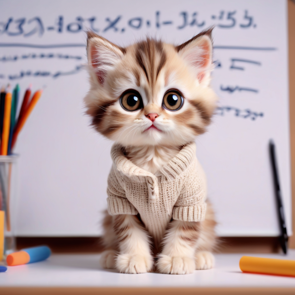 AI Artwork Generated by Playground AI - Cute Kitten Wearing Sweater