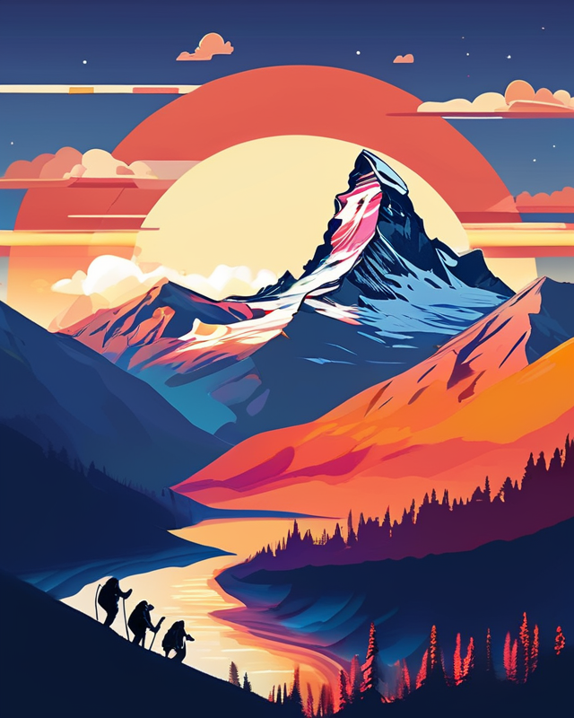 AI Artwork Generated by Starry AI - Illustration of Mountain