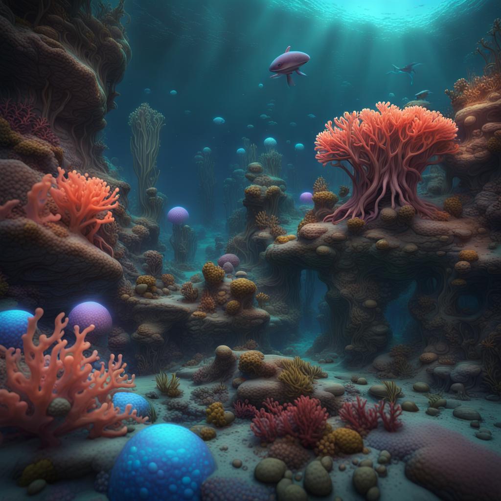 AI Artwork Generated by NightCafe - Underwater Alien Planet