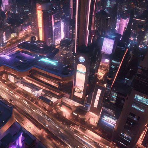 AI Video Generated by Runway Gen-2 - Futuristic Cityscape at Night