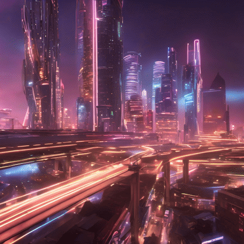 AI Video Generated by Runway Gen-2 - Futuristic Cityscape at Night