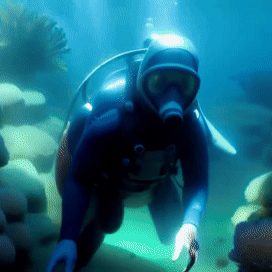 AI Video Generated by Moonvalley - Diver Underwater