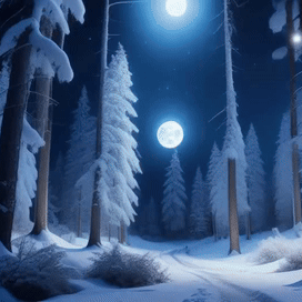 AI Video Generated by Moonvalley - Snowy Forest at Night