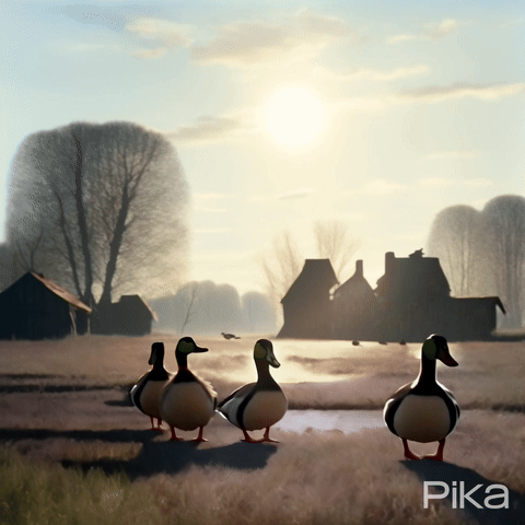 AI Video Generated by Pika - Ducks in a Field