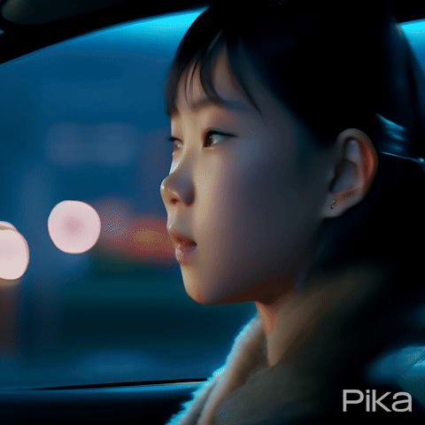 AI Video Generated by Pika - Girl Sitting in the Car