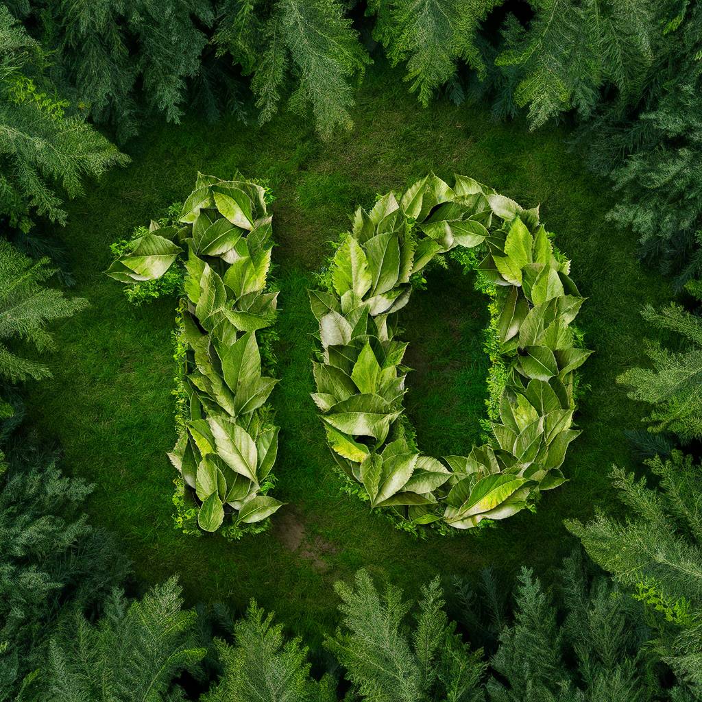 AI Generated by Ideogram - The Number 10 is Made of Leaves, shared on the LaPrompt marketplace.