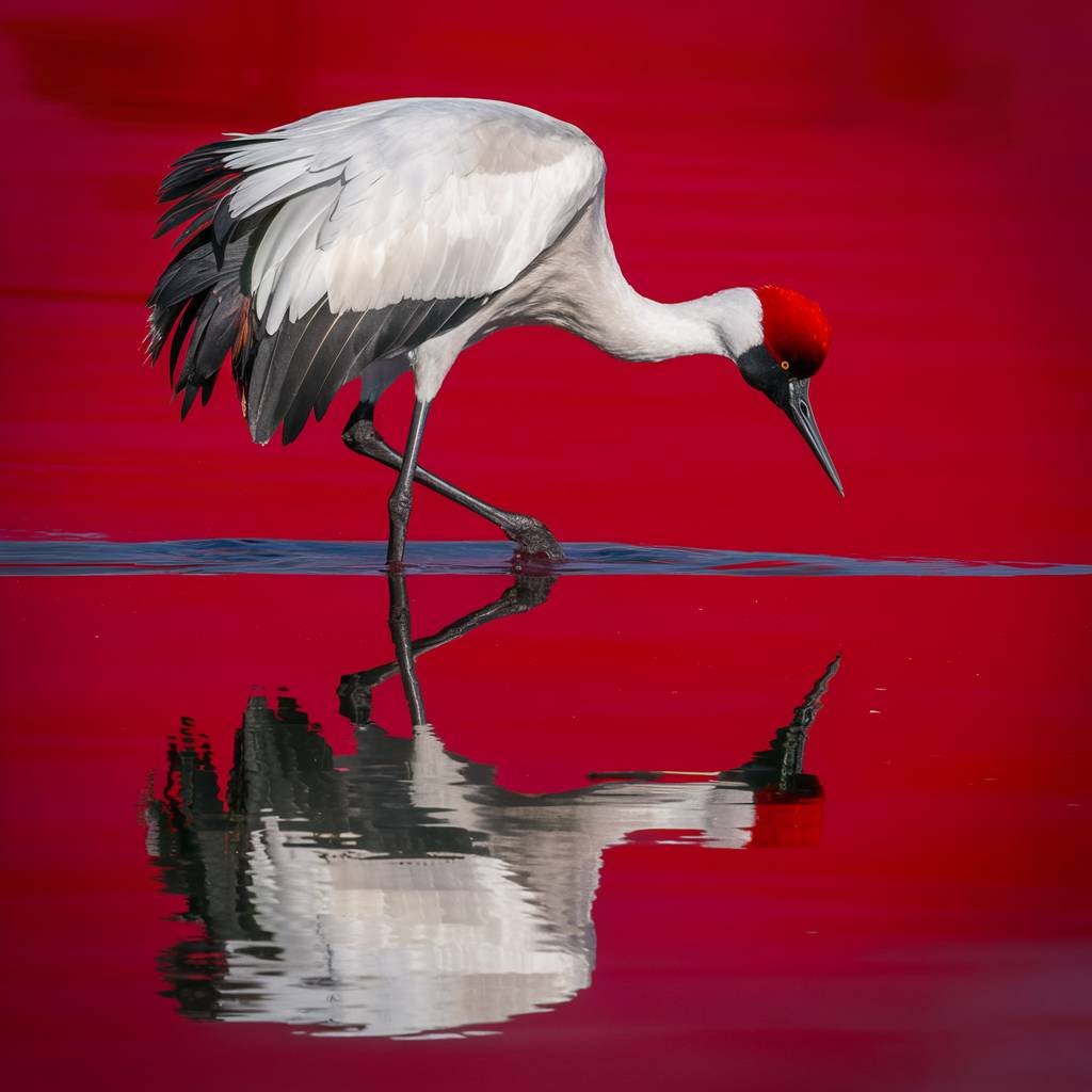 AI Generated by Ideogram - Red-Crowned Crane, shared on the LaPrompt marketplace.