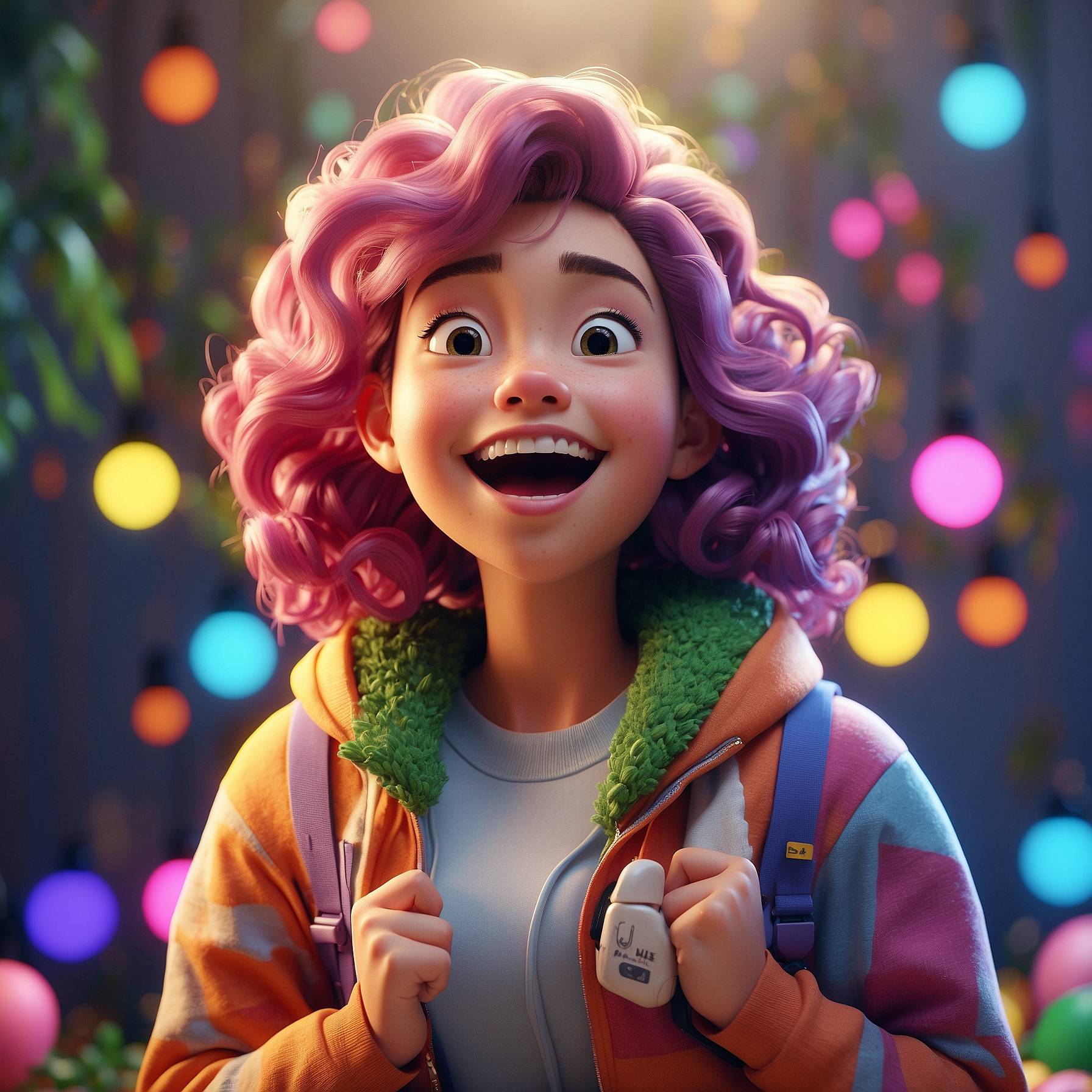 AI Artwork Generated by Leonardo AI - Cheerful Cartoon Girl, shared on the LaPrompt marketplace.