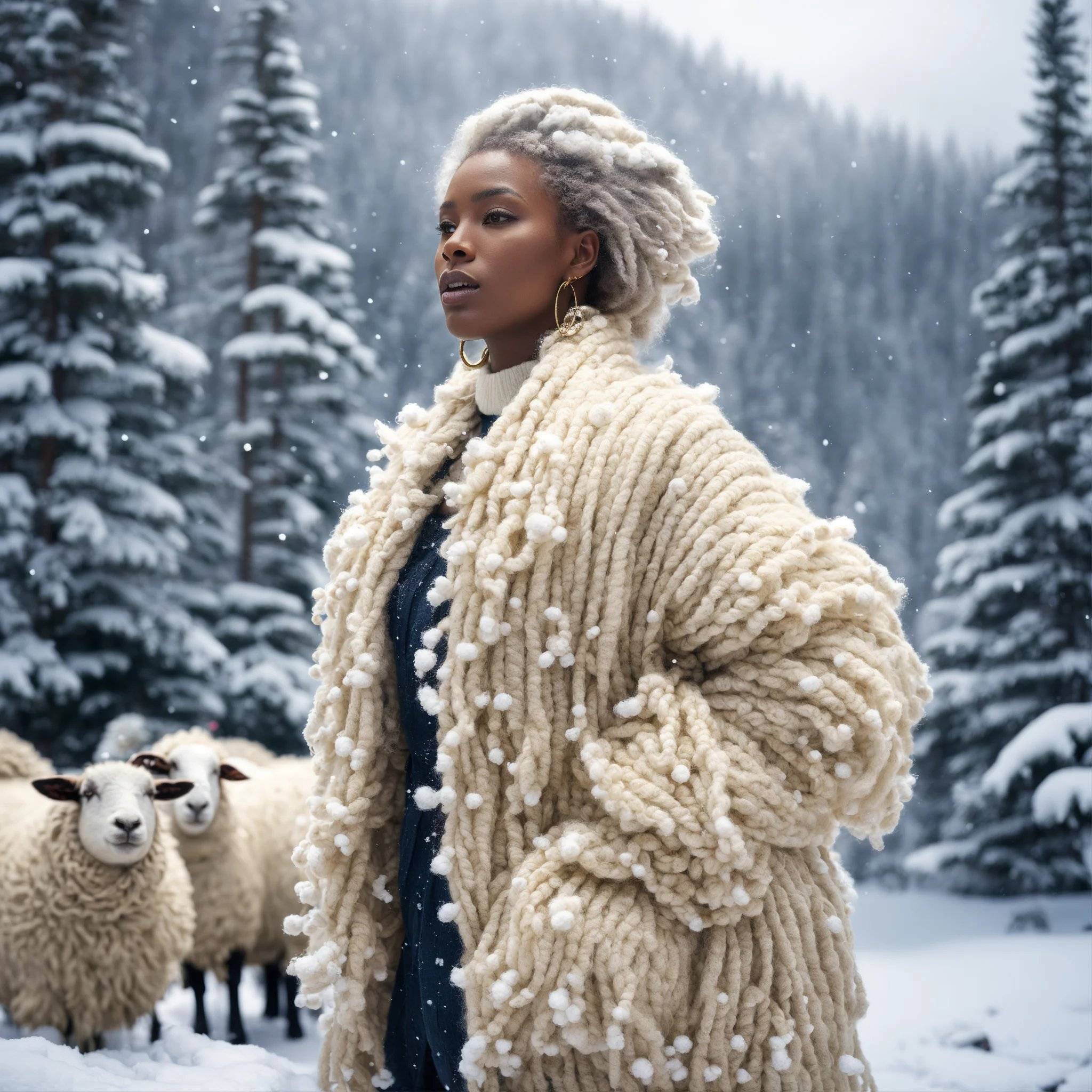 AI Artwork Generated by Lexica - A Girl with Sheep, shared on the LaPrompt marketplace.