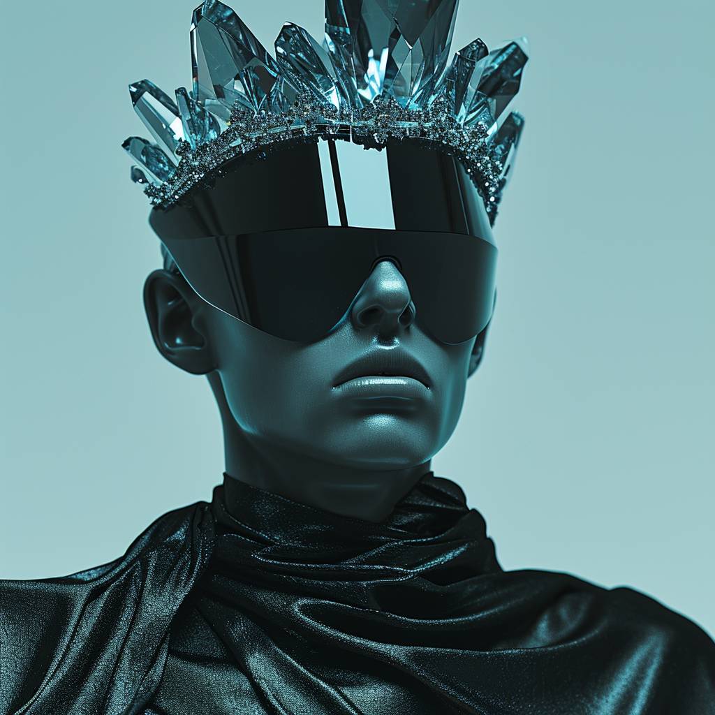 AI Artwork Generated by Midjourney - Male Model Wearing a Crown, shared on the LaPrompt marketplace.