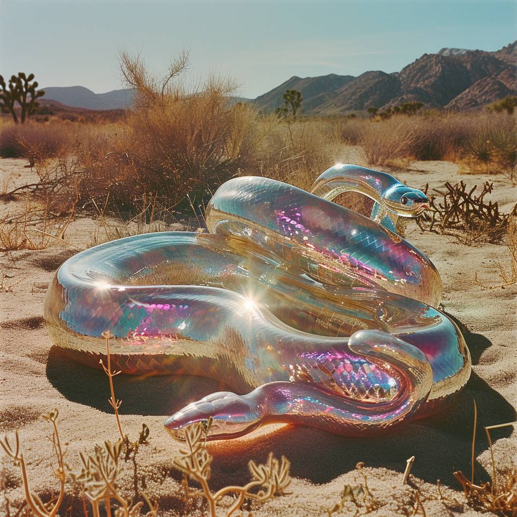 AI Artwork Generated by Midjourney - Silver Shiny Snake, shared on the LaPrompt marketplace.