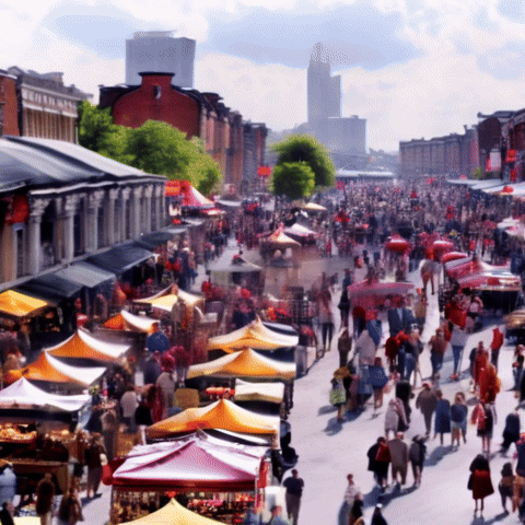 AI Video Generated by Pika - Crowded Market in China, shared on the LaPrompt marketplace.